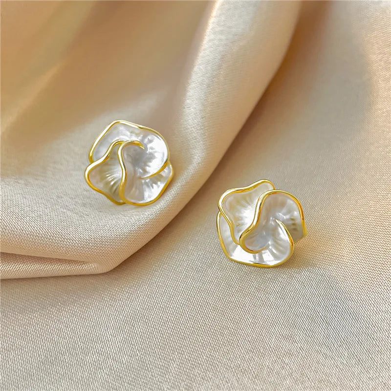 Camellia Flower Stud Earrings