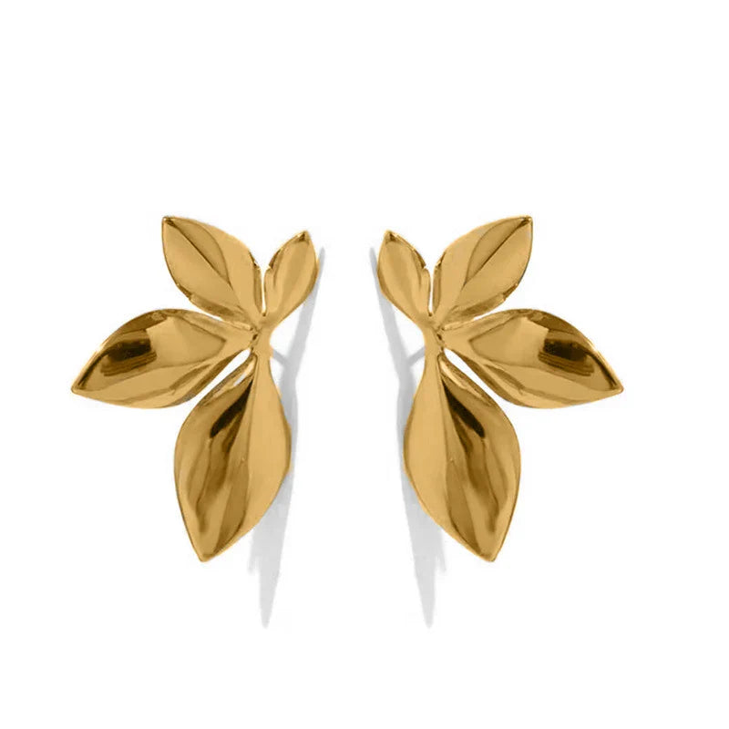 Gold Flower Stud Earrings