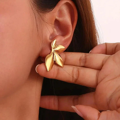 Boucles d'Oreilles Clou Fleurs or