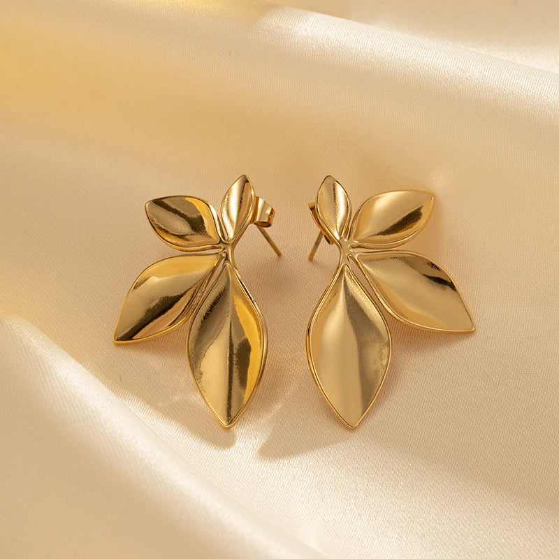 Gold Flower Stud Earrings