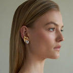 Stud Earrings Water Drop and Rhinestones