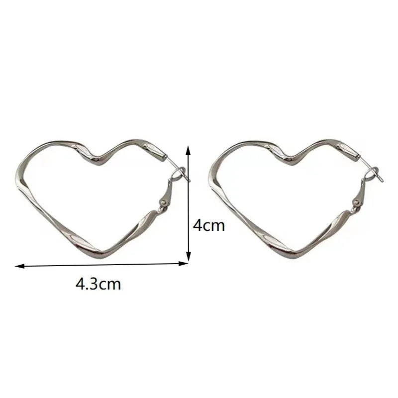 Large Heart Stud Earrings