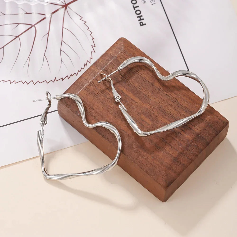 Large Heart Stud Earrings