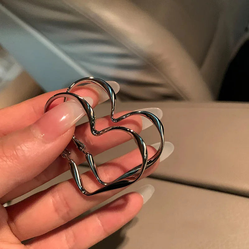 Large Heart Stud Earrings