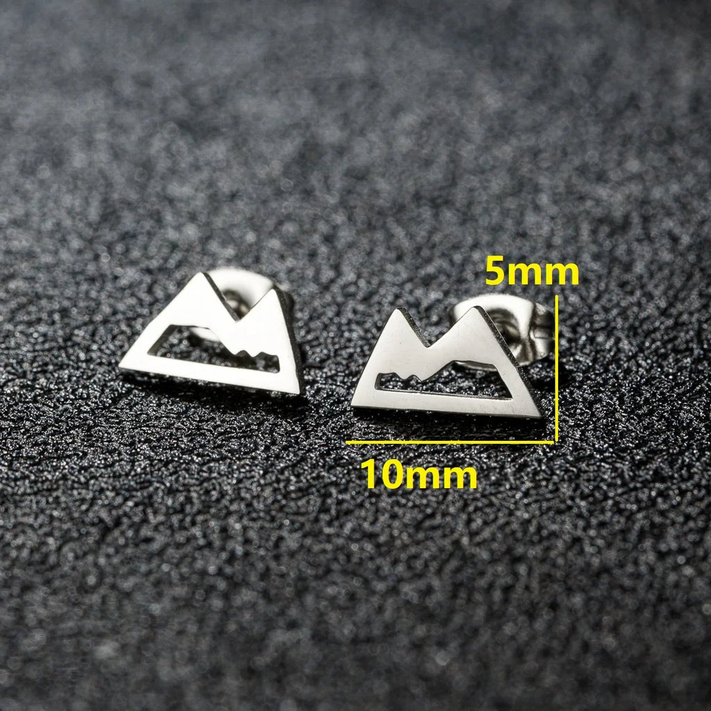 Minimalist Mountain Stud Earrings