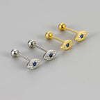 Stud Earrings Against the Evil Eye with Rhinestones