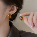 Tiger Eye Stud Earrings for Women's Protection