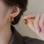 Tiger Eye Stud Earrings for Women's Protection