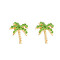Palm Tree Stud Earrings for Women