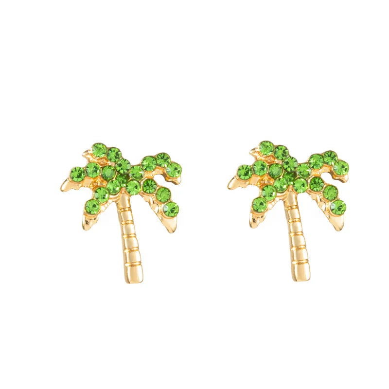 Palm Tree Stud Earrings for Women