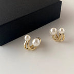 Retro Stud Earrings with Pearls
