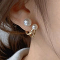 Retro Stud Earrings with Pearls