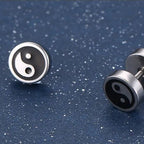 Yin Yang Stud Earrings for Men