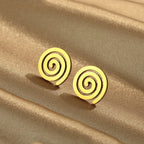 Gold Spiral Stud Earrings
