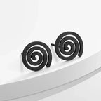 Black Spiral Stud Earrings