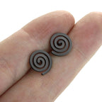 Black Spiral Stud Earrings