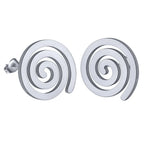 Silver Spiral Stud Earrings