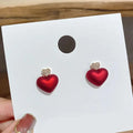 Red Christmas Heart Earrings