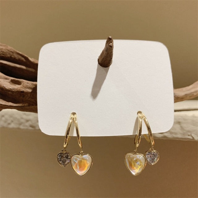Gold Heart Earrings