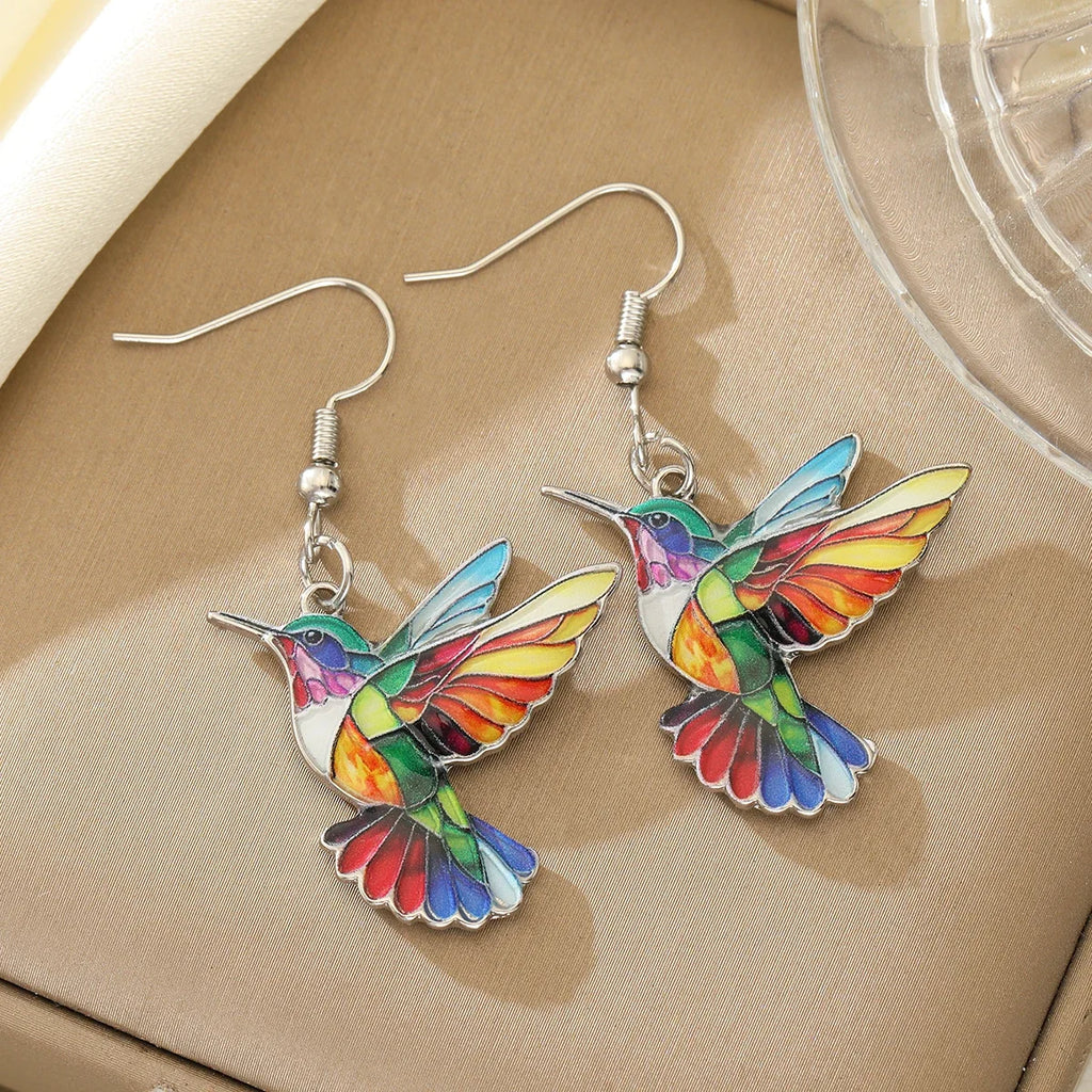 Rainbow Hummingbird Earrings 
