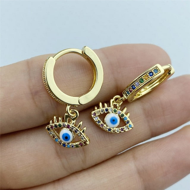 Earrings Against the Evil Eye Blue Greek Turkish Matiasma Mataki