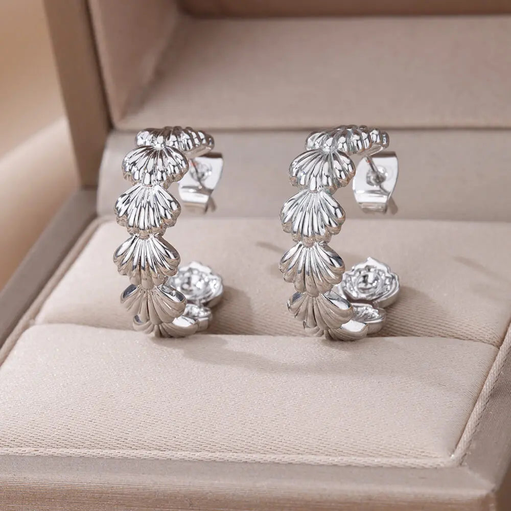 Boucles d'oreilles coquillage pour femme argent