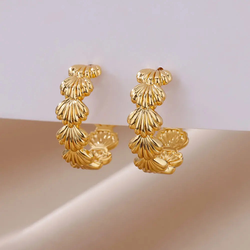 Boucles d'oreilles coquillage pour femme or