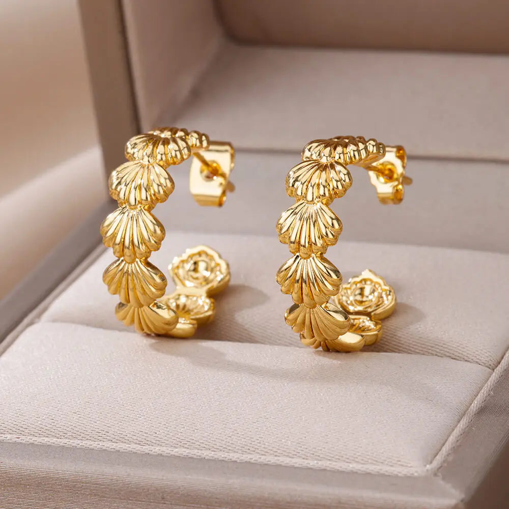 Boucles d'oreilles coquillage pour femme or