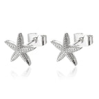 Boucles d'oreilles coquillage pour femme étoiles de mer argent
