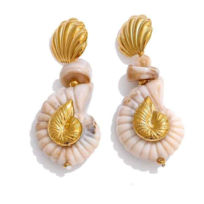 Boucles d'oreilles coquillage vintage