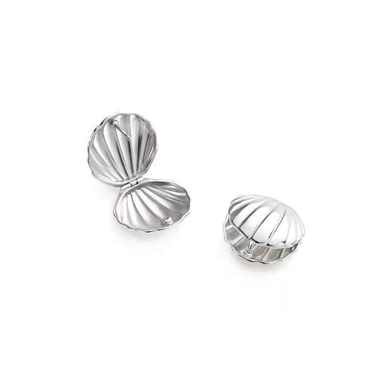 Boucles d'Oreilles Coquilles Saint-Jacques Coquillage argent