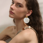 Boucles d'oreilles couleur nacre coquillage et étoile de mer
