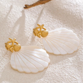 Boucles d'oreilles couleur nacre coquillage et étoile de mer