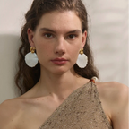 Boucles d'oreilles couleur nacre coquillage et étoile de mer