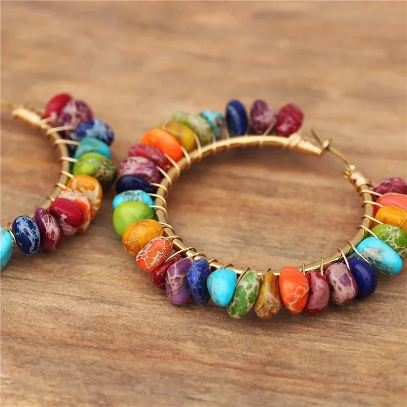 7 Chakras Hoop Earrings for Women