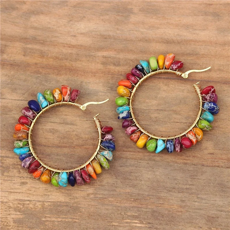 7 Chakras Hoop Earrings for Women