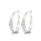 Boucles d'oreilles Créoles à Strass Or