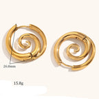 Hoop earrings with spiral design 