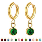Hoop Earrings with Zircon Birthstone