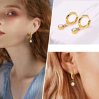 Creole Earrings with Birthstone Zircon