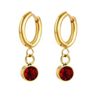 Hoop Earrings with Zircon Birthstone