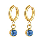 Hoop Earrings with Zircon Birthstone