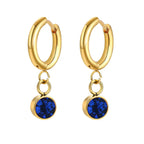 Hoop Earrings with Zircon Birthstone