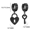 Boucles d'oreilles créoles clef et cadenas