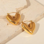 Gold Heart Hoop Earrings