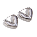 Silver Heart Hoop Earrings