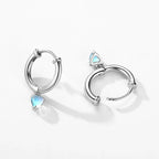 Heart Fertility Moonstone Hoop Earrings