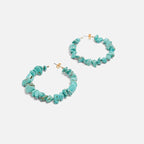 Blue Coral Hoop Earrings