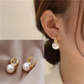 Elegant Hoop Earrings with Pearl