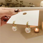 Elegant Hoop Earrings with Pearl